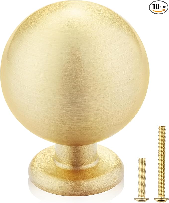 slim fit dress slacks 1-1/4 inch Brushed Brass Kitchen Cabinet Knobs,Solid Dresser Knobs Drawer Knobs for Cupboard Drawer Pulls main image 1