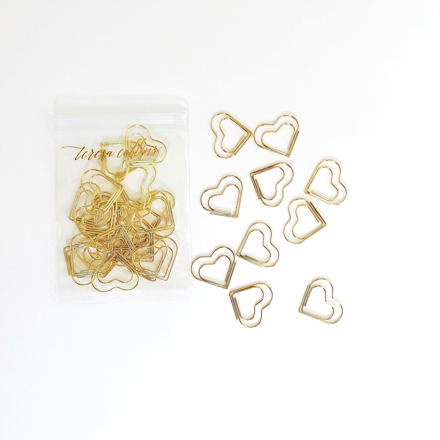 Large Gold Heart Paperclips