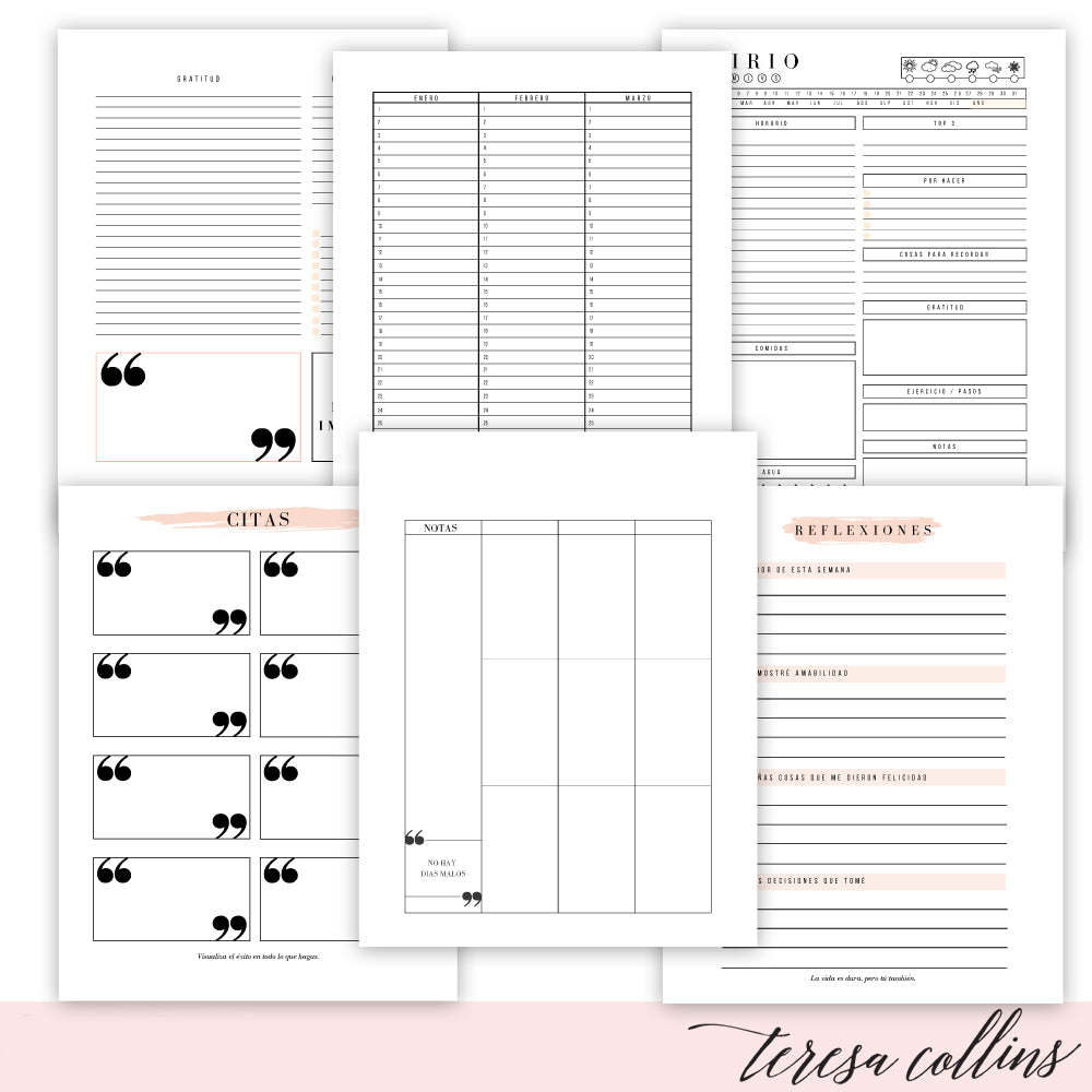 Printable Spanish Vertical Planner