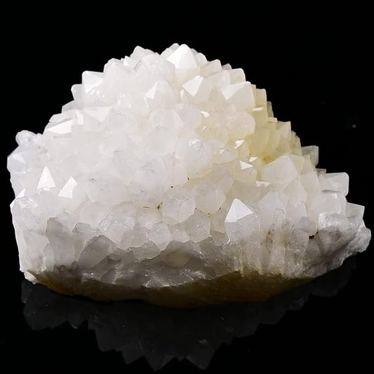 Natural White Quartz Crystal Cluster Geode