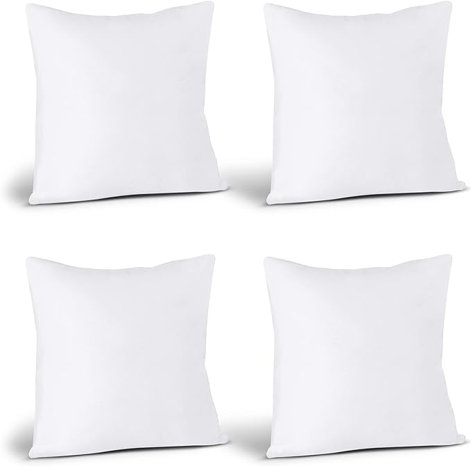 Throw Pillows Insert (Set of 4, White), 20 x 20 Inches