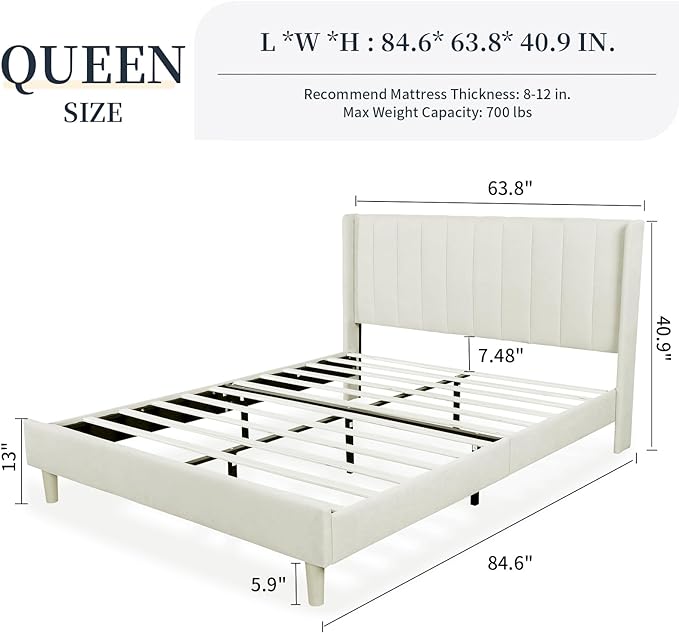 Upholstered Platform with Headboard