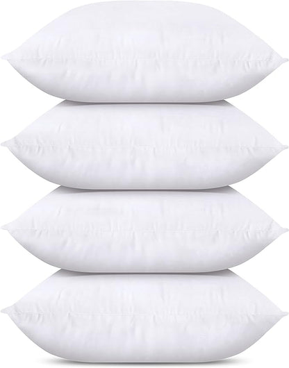 Throw Pillows Insert (Set of 4, White), 20 x 20 Inches