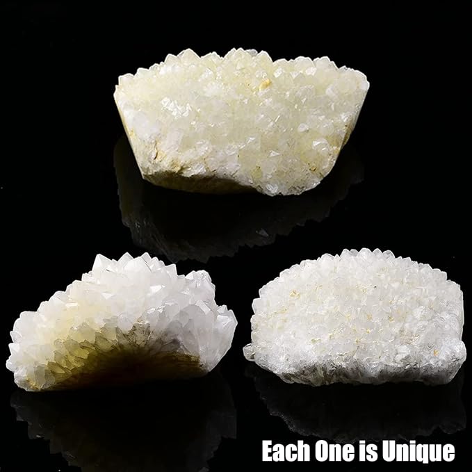 Natural White Quartz Crystal Cluster Geode