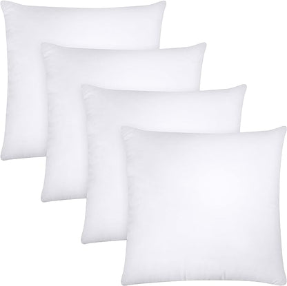 Throw Pillows Insert (Set of 4, White), 20 x 20 Inches