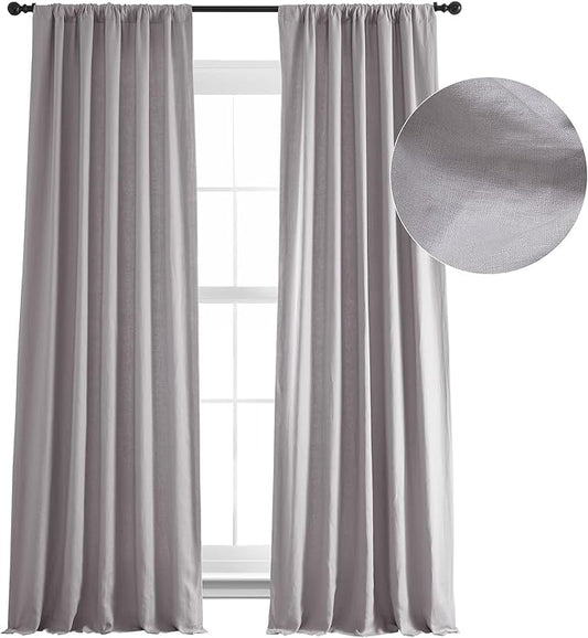 HPD Half Price Drapes French Linen Curtains 96 Inches Long Room Darkening