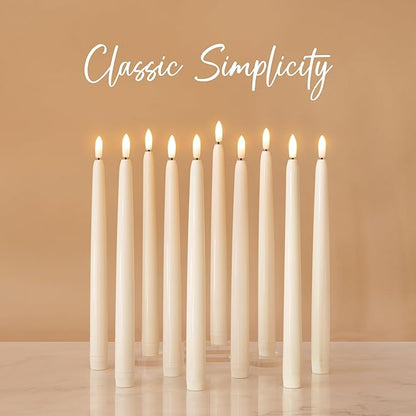 Ivory 10" Flameless Taper Candles