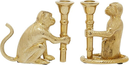 Aluminum Solid Monkey Candle Holders