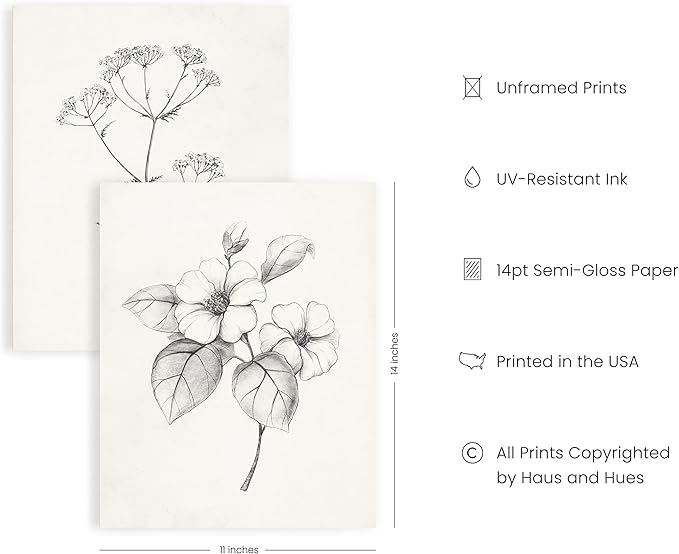 Grey Floral Wall Art