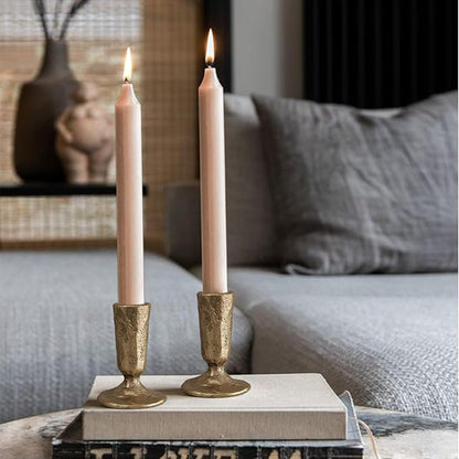 Handcrafted Antique Brass Iron Taper Candle Holders