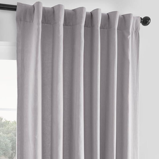 HPD Half Price Drapes French Linen Curtains 96 Inches Long Room Darkening