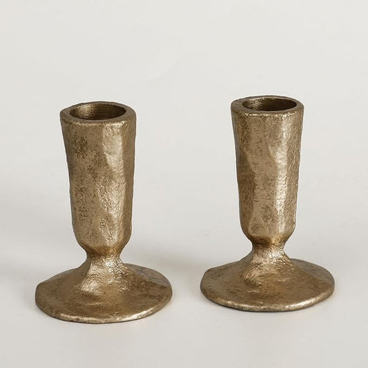 Handcrafted Antique Brass Iron Taper Candle Holders