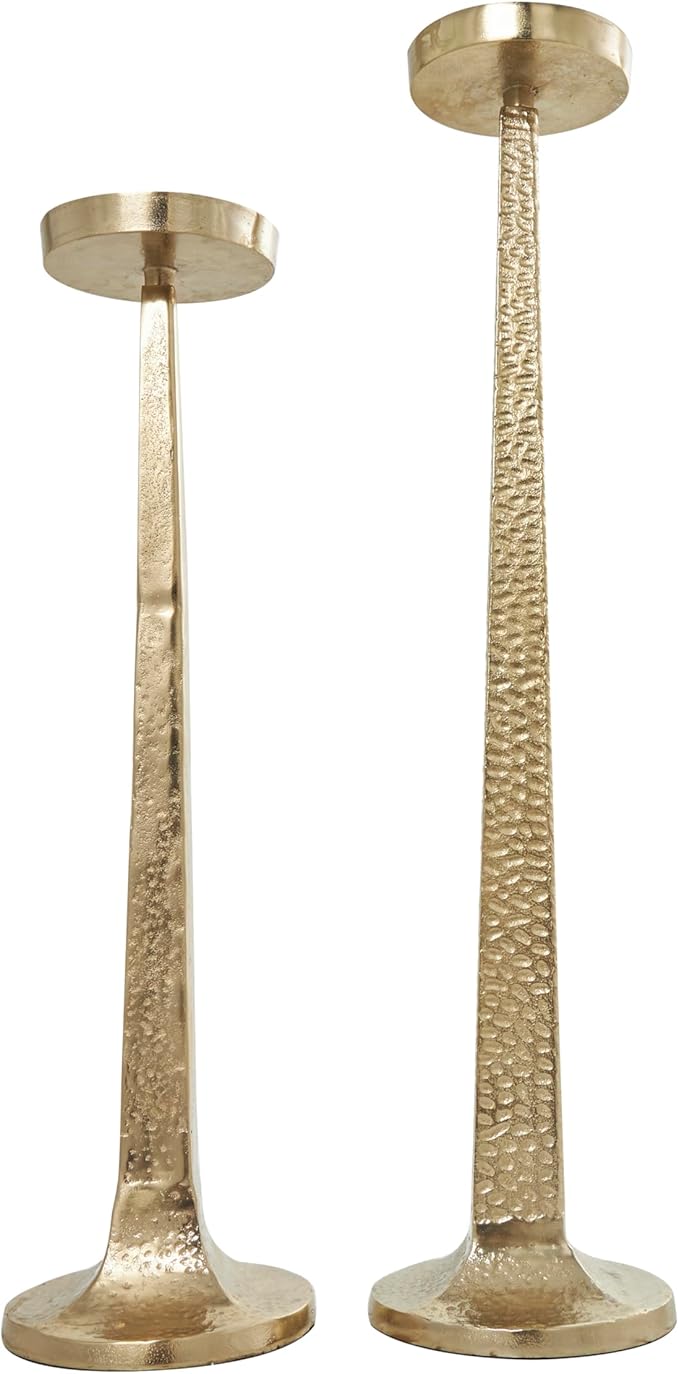 Metal Tall Hammered Candle Holders