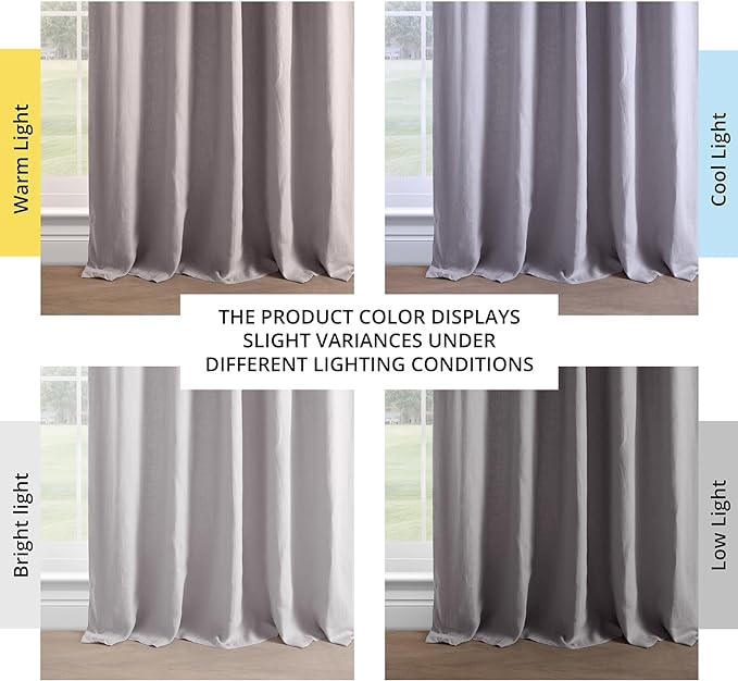 HPD Half Price Drapes French Linen Curtains 96 Inches Long Room Darkening