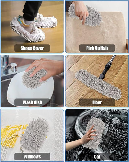 8 Pcs Mop Slippers Socks Floor Cleaning