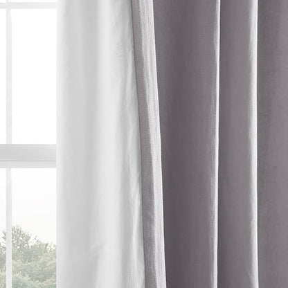 HPD Half Price Drapes French Linen Curtains 96 Inches Long Room Darkening