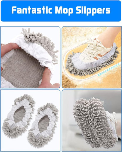 8 Pcs Mop Slippers Socks Floor Cleaning