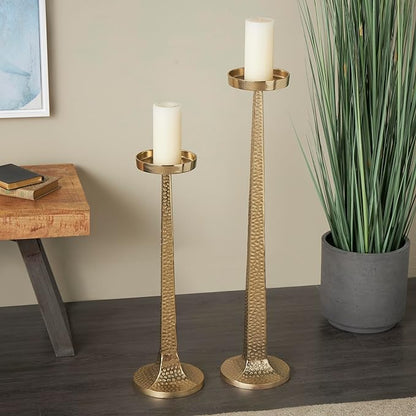 Metal Tall Hammered Candle Holders