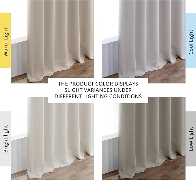 HPD Half Price Drapes Faux Linen Room Darkening Curtains - 96 Inches Long