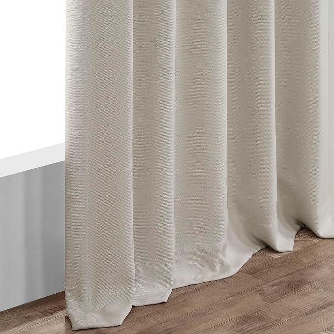 HPD Half Price Drapes Faux Linen Room Darkening Curtains - 96 Inches Long