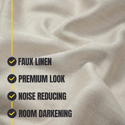 HPD Half Price Drapes Faux Linen Room Darkening Curtains - 96 Inches Long