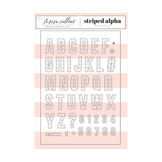 Striped Alpha 6x8 Stamp Set