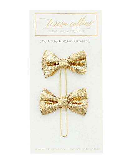 Glitter Bow Paper Clips - Teresa Collins Studio