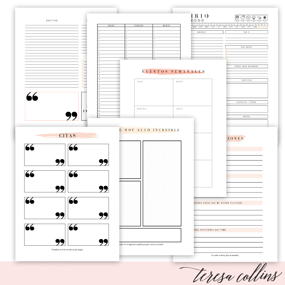 Printable Spanish Productive and Vertical Planner