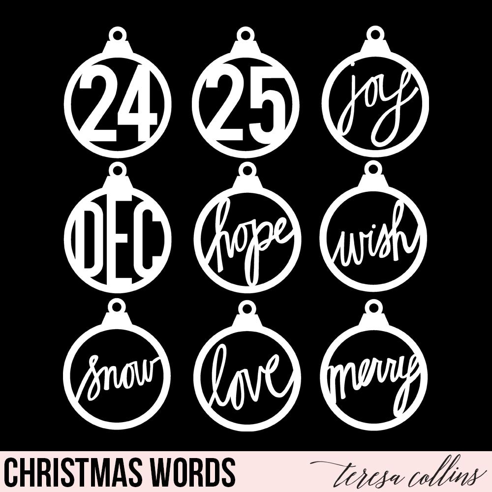 Christmas Word Ornaments - Teresa Collins Studio