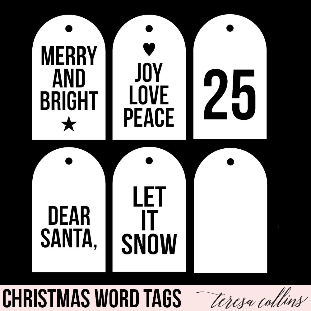 Christmas Word Tags - Teresa Collins Studio